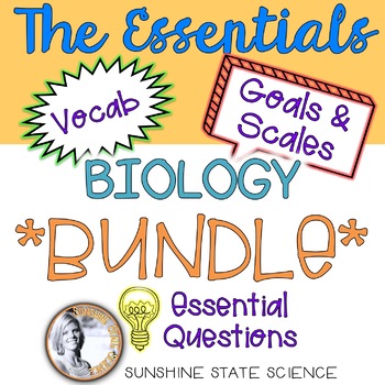 Preview of Goals & Scales, Essential Questions & Vocabulary BIOLOGY BUNDLE