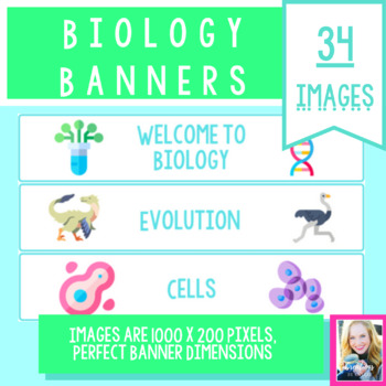 Preview of Biology Banners - Digital Decor - Distance Learning - EDITABLE