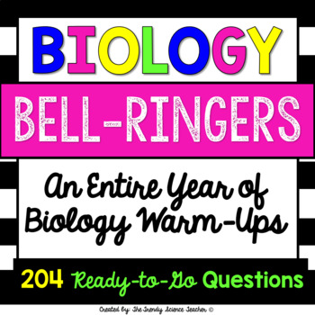 Preview of Biology Bell Ringers / Warm Up Questions - FULL YEAR BUNDLE