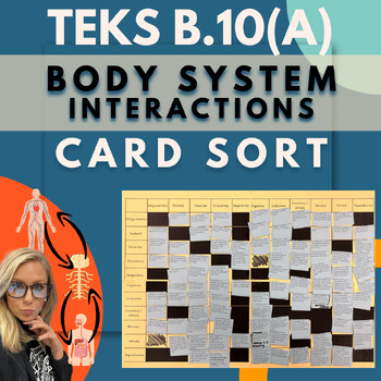 Preview of Biology Body System Interactions Card Sort - TEKS B.10(A)