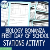 Biology Bonanza-First Day of School Stations Activity
