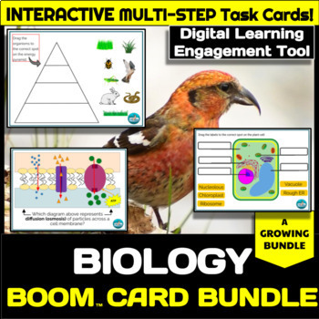 Preview of Biology Boom Cards GROWING Bundle w/ BONUS - Digital Task Cards