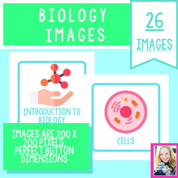 Preview of Biology Buttons - Digital Decor - Distance Learning - EDITABLE