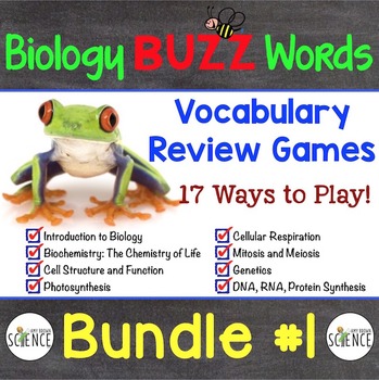 Preview of Biology Vocabulary Activities & Games Bundle Macromolecules Cells Genetics DNA