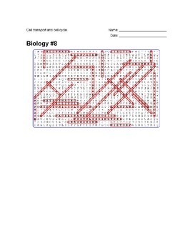 biology word search answers