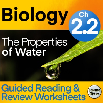 Preview of Ch 2.2 - Chemistry of Life - Guided Reading WS - Miller & Levine 2019 Biology