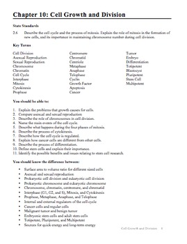 Biology Chapter 10 Cell Growth And Division Study Guide With Qr Codes