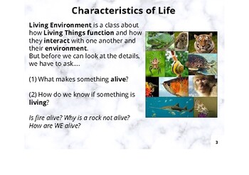 Preview of Biology (Living Environment) Review Book- Characteristics of Life
