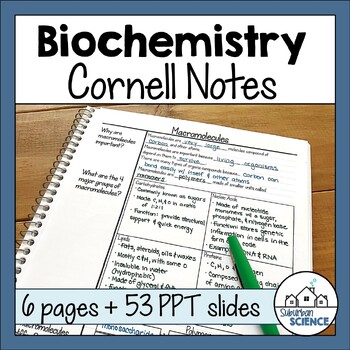 Preview of Biology Cornell Notes- Atoms, Macromolecules, Solutions, & Enzymes