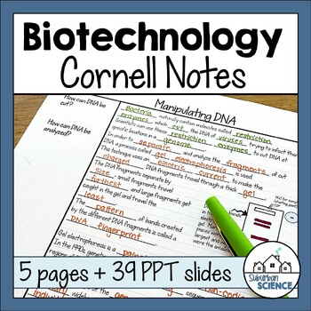 Preview of Biology Cornell Notes- Biotechnology, Genetic Engineering, CRISPR, Cloning