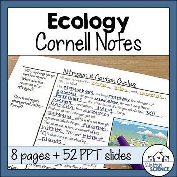 Preview of Biology Cornell Notes- Ecology, Food Webs, Trophic Levels, Biogeochemical Cycles