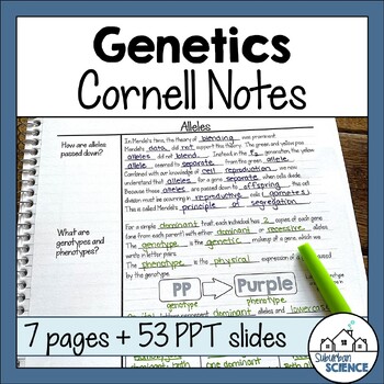 Preview of Biology Cornell Notes - Mendelian Genetics, Incomplete Dominance, Codominance
