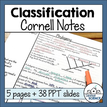 Preview of Biology Cornell Notes- Taxonomy, Cladograms, Fossil Evidence for Evolution