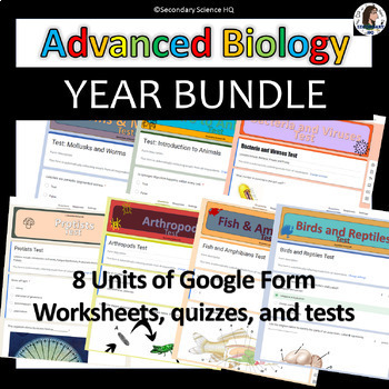 Preview of Advanced Biology Course Bundle | Google Forms