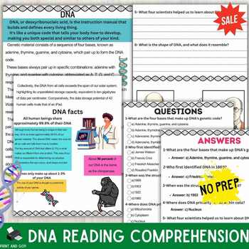 Preview of Biology DNA Reading Comprehension Activity