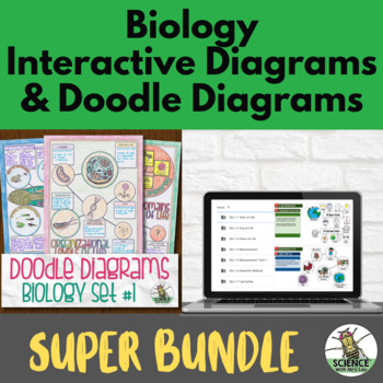Preview of Biology Doodle Diagram Notes PLUS Biology Interactive Diagrams For The Year
