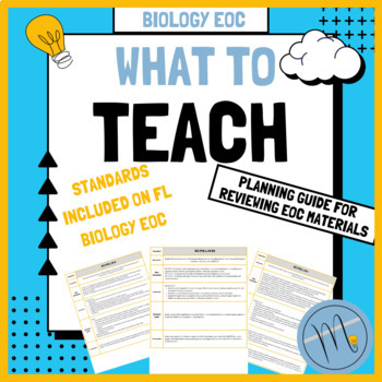 Preview of Biology EOC Standards Teaching Help-What is on the test?