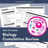 Biology EOC Review Worksheet | Final Exam Prep Grades 8-10