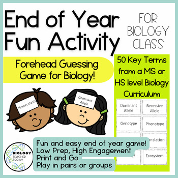 Preview of Biology End of Year Activity - Key Term Forehead Guessing Game for MS and HS