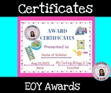 Preview of Biology End of Year Awards Certificates
