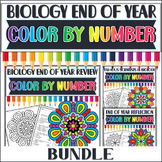 Biology End of Year Color by Number Activity Bundle|Review