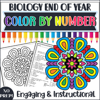 Preview of Biology End of Year Color by Number Review Activity