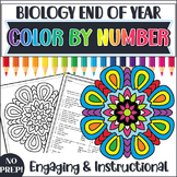 Biology End of Year Color by Number Review Activity