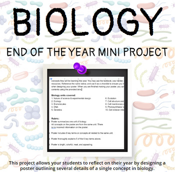 Preview of Biology End of Year Poster Mini Project 