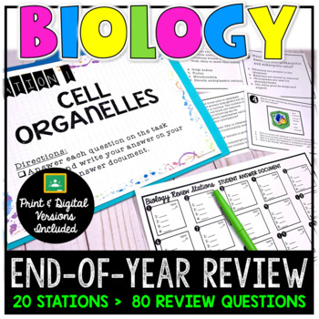 Preview of Biology End of the Year Review - Print and Digital