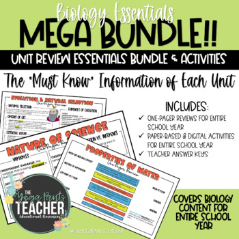 Preview of Biology Essentials Review Mega Bundle One-Pagers [Distance Learning]