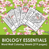 Biology Essentials Word Wall Coloring Sheet Bundles (15 bu