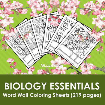 Preview of Biology Essentials Word Wall Coloring Sheet Bundles (16 bundles, 220 pages)