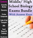 Biology Tests Bundle: Middle or High School Appropriate