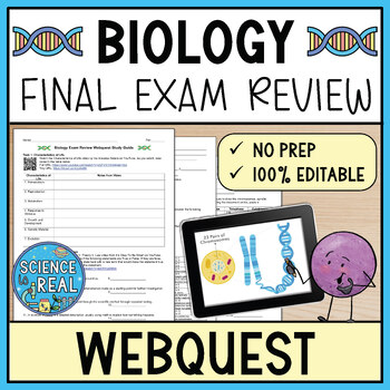 Preview of Biology Final Exam Review Webquest - Reviews ENTIRE Year! - Biology EOC Review
