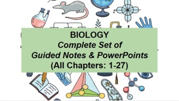 Preview of Biology Guided Notes & PowerPoints (Complete set: Ch 1-27)