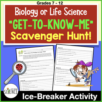 Preview of Biology Ice Breaker Back to School Scavenger Hunt