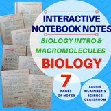 Biology Interactive Notebook - Biology Intro and Macromole