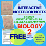 Biology Interactive Notebook - Energy - Photosynthesis Cel