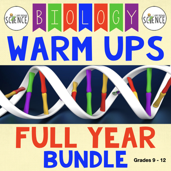 Preview of Biology Bell Ringers Warm Ups FULL YEAR BUNDLE Genetics Cells Evolution Plants