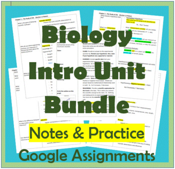 Preview of Biology Intro Unit 1 Bundle - Characteristics of Life + Scientific Method (14 +)