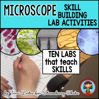 Preview of Biology Lab MICROSCOPE Labs that Develop SKILLS:  Staining, Measuring and more
