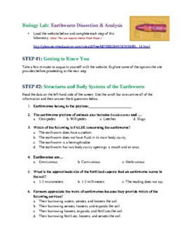 Preview of Biology Lab: Virtual Earthworm Analysis and Dissection