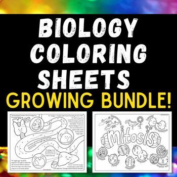 Preview of Biology Life Science Coloring Sheet Growing Bundle