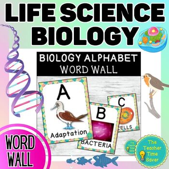 Preview of Biology Life Science Vocabulary Word Wall Printable Bulletin Board