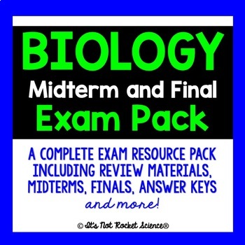 Preview of Biology Midterm and Final Exam Review and Test Pack