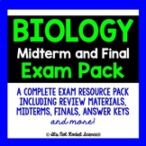 Biology Midterm and Final Exam Review and Test Pack