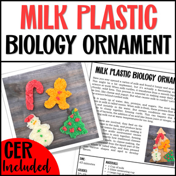 Preview of Biology Ornament Christmas Science Experiment with Milk Plastic with CER