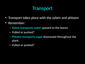 Preview of Biology: Plant Transport, Reproduction, and Response PowerPoint!