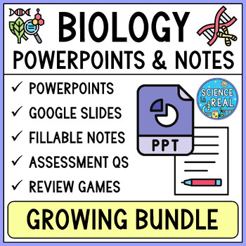 Preview of Biology PowerPoints Growing Bundle with Notes and More