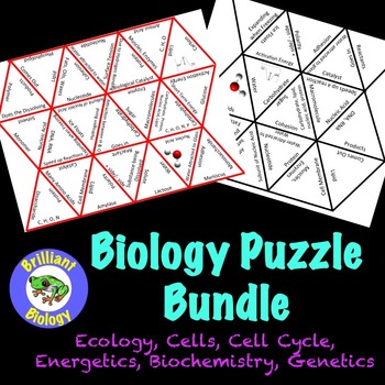 Preview of Biology Puzzle Bundle: Ecology, Biochemistry, Cells, Energetics, Genetics